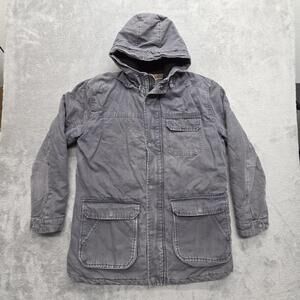 OUTDOORLIFE Jacket Mens M Gray Parka Hooded Insulated Lined Full Zip Pockets